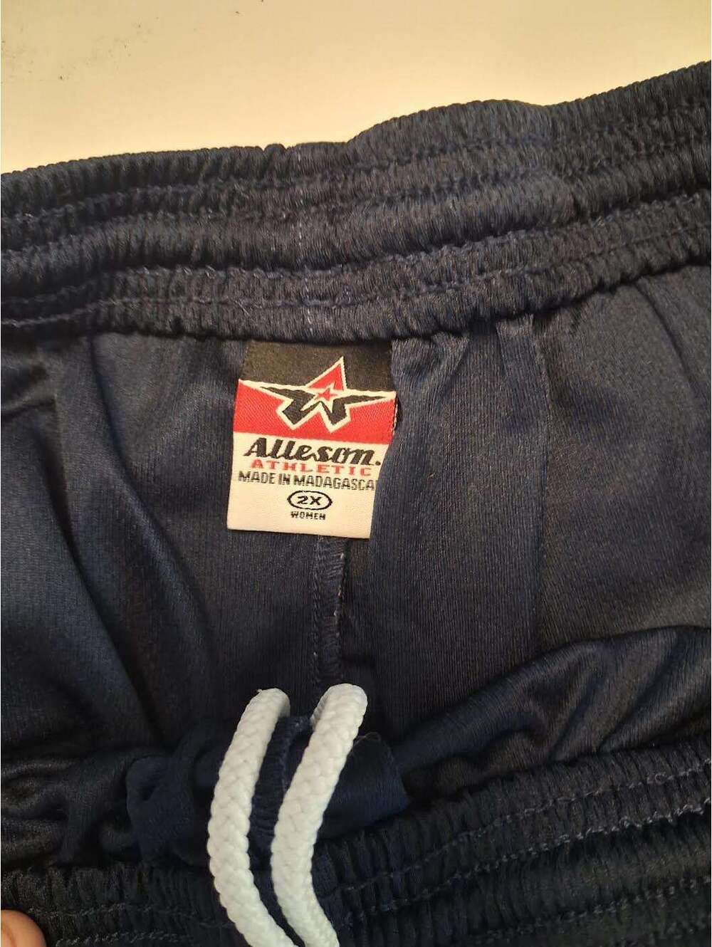 Alleson Athletic Women's 2X Navy Blue Athletic Shorts with Red and White Side Pn